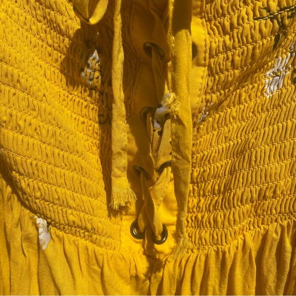 Torrid Challis Off The Shoulder Smocked Babydoll Top Yellow Womens Plus Size 2X - Picture 8 of 10